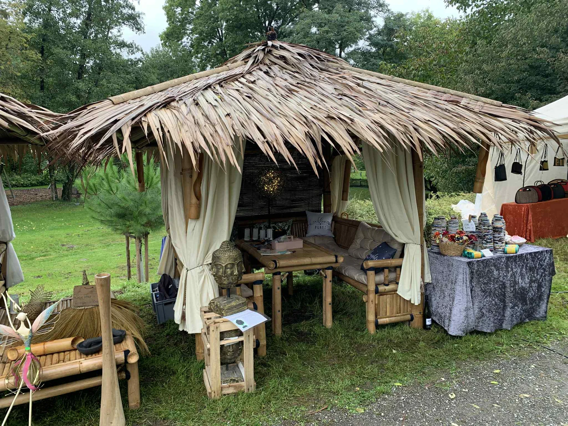 Bambusz Lounge Pavilon Függönyökkel - Image 2